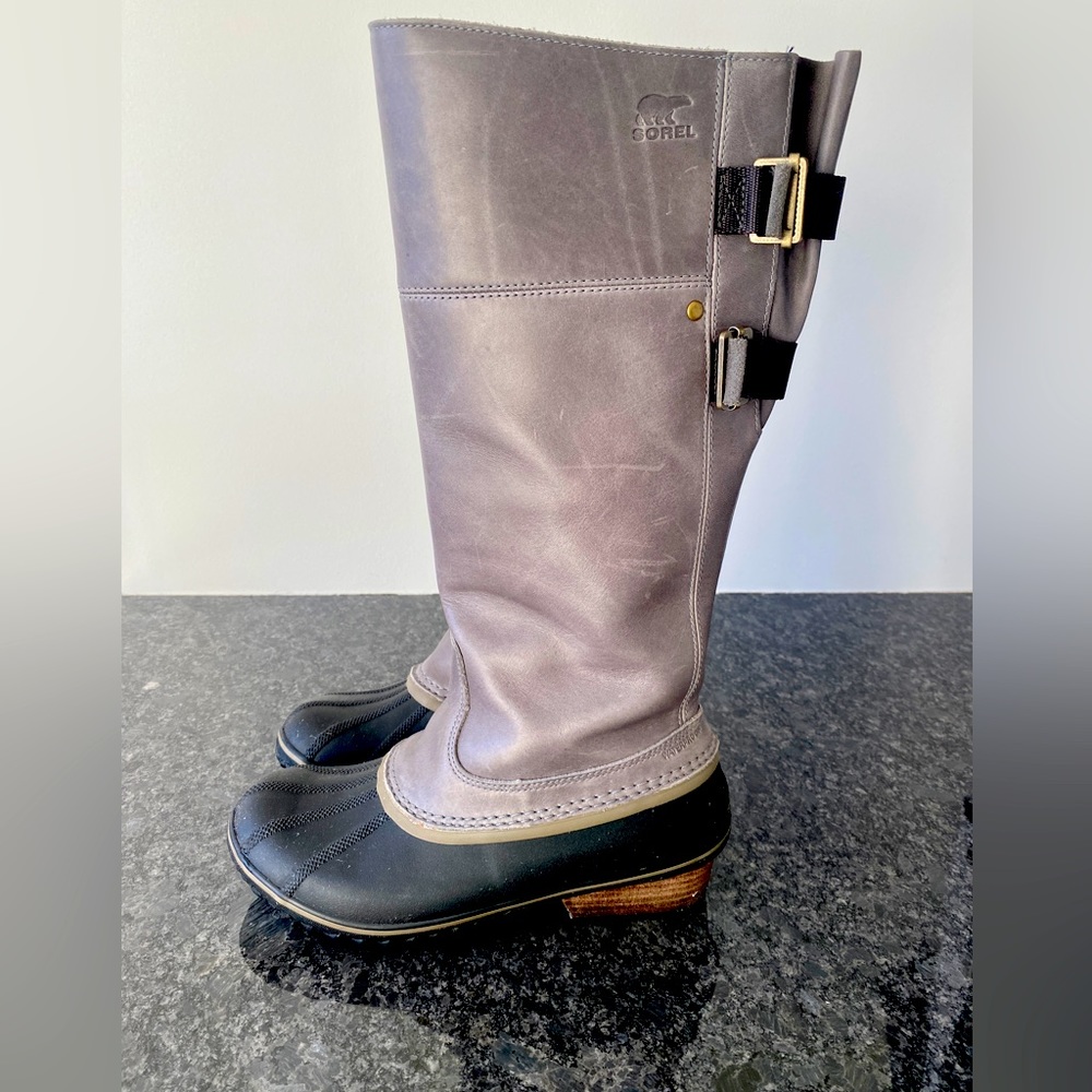 NWT Sorel Slimpack II Quarry Pebble Tall Boots